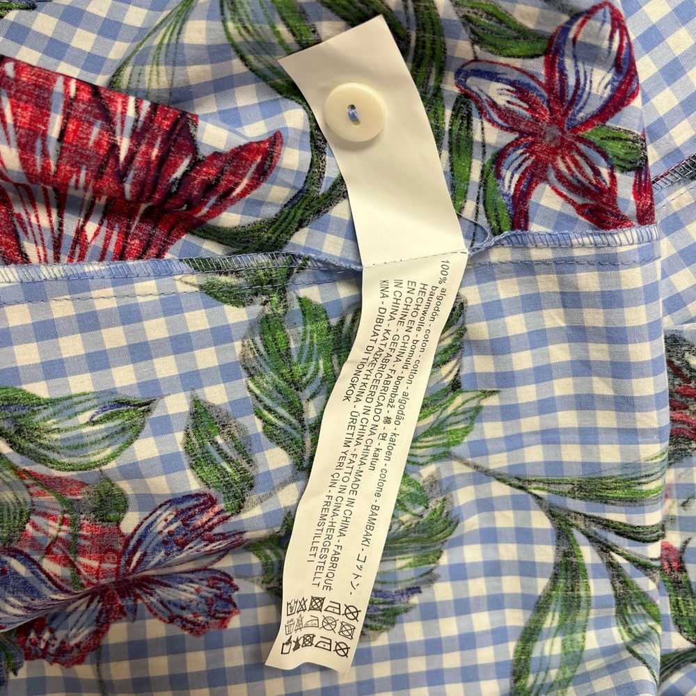 Zara Blue and Red Floral A-Line Skirt - Picture 4 of 6
